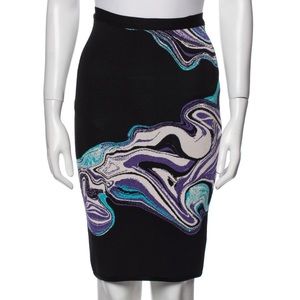 Herve Leger Amazing Optic Ripple Knit Skirt 😍 Sz XS